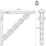 Fal polc tartók 12 db Fekete 14,5 x 14,5 x 3 cm Acél 7