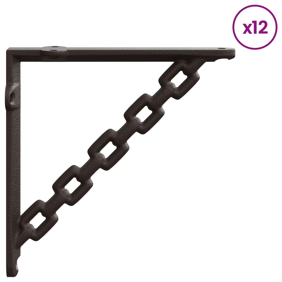 Fal polc tartók 12 db Antik Barna 21 x 21 x 3.5 cm Acél 4