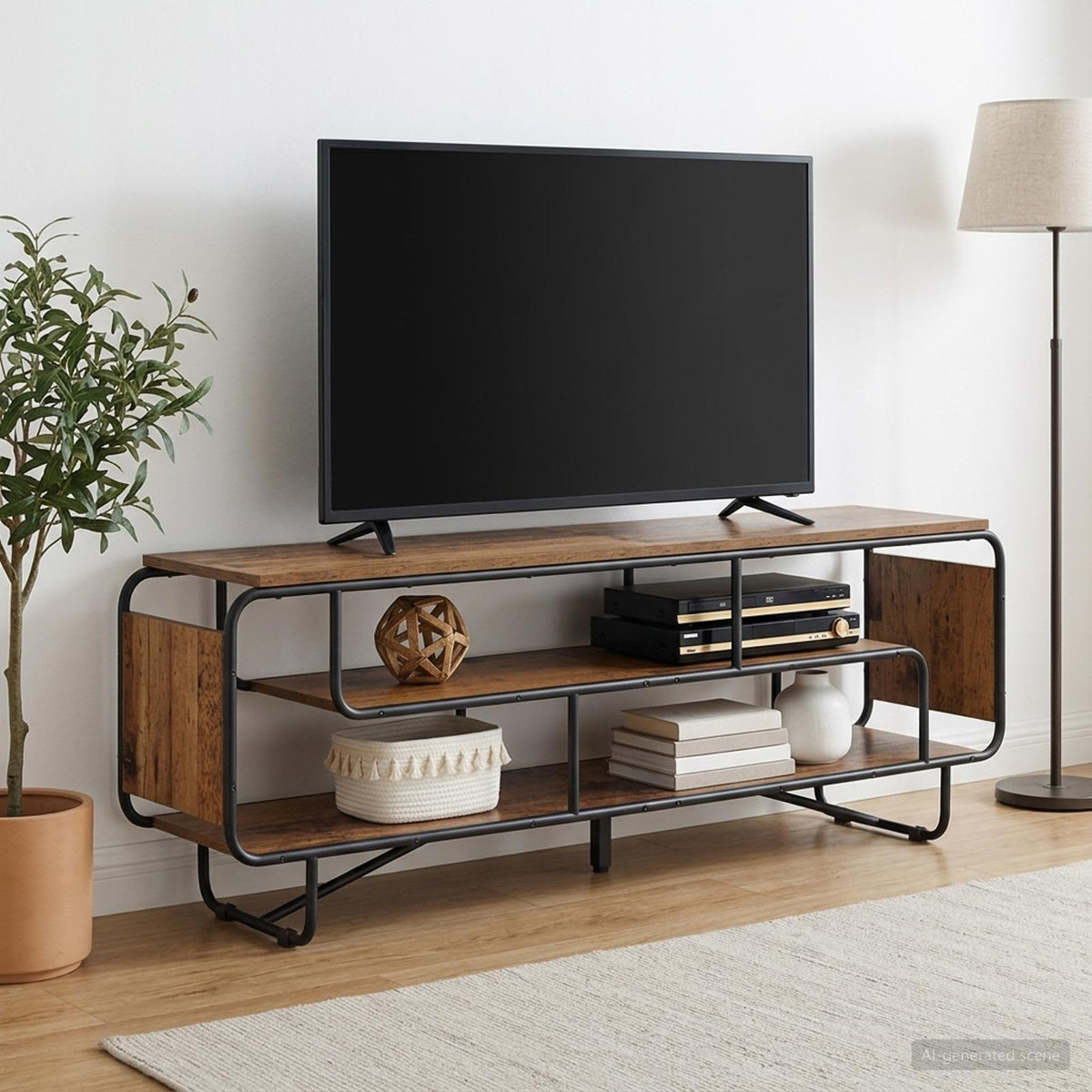 TV állvány 180 x 36 x 45 cm Antik Fa Szerelt Fa