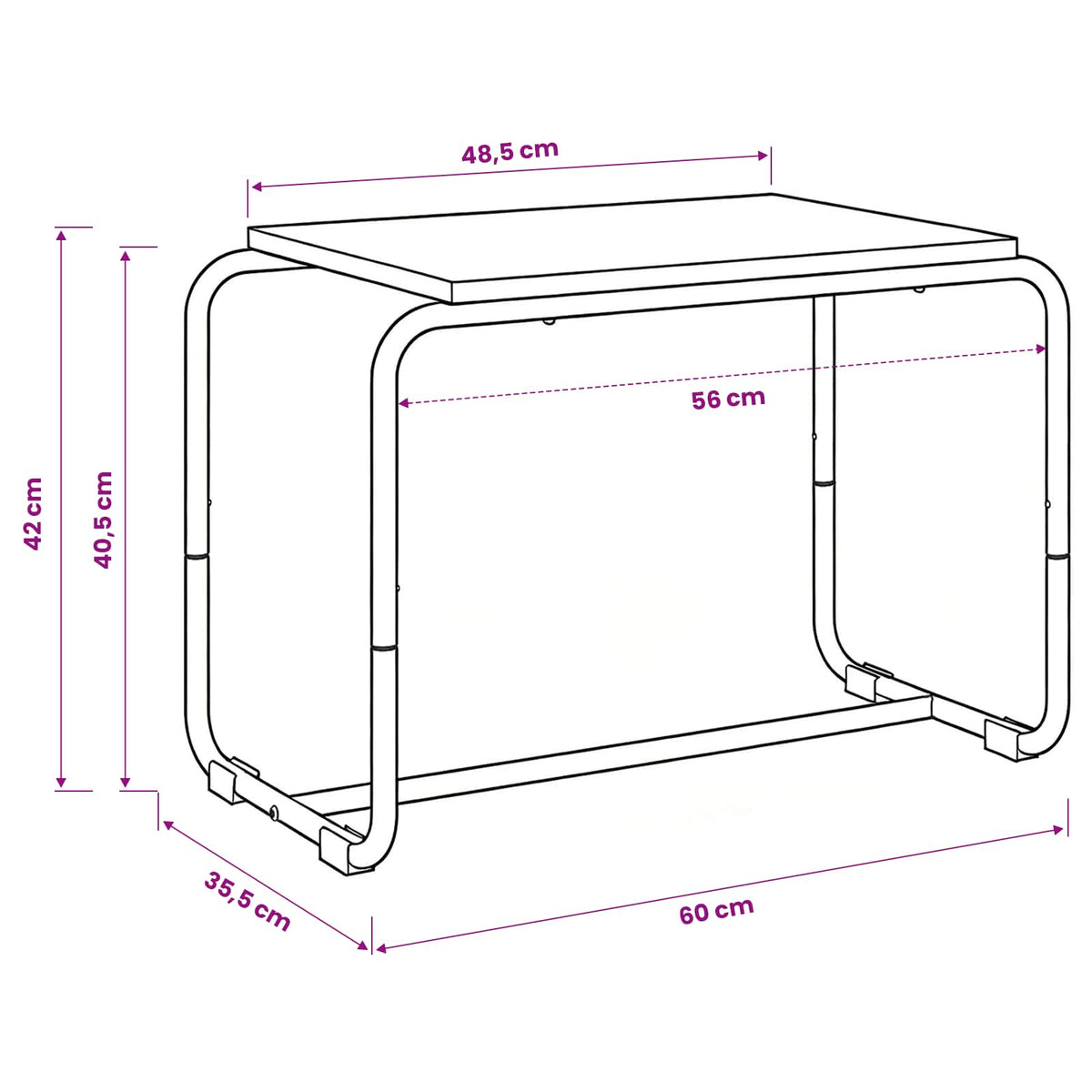 TV állvány 60 x 35,5 x 42 cm Kézműves Tölgy Szerelt Fa 5
