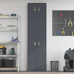 Tárolószekrény 2 db Antracit 60 x 40 x 220 cm Acél Zárolható 4