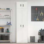 Tárolószekrény 2 db Fehér 60 x 40 x 220 cm Acél Zárolható 4