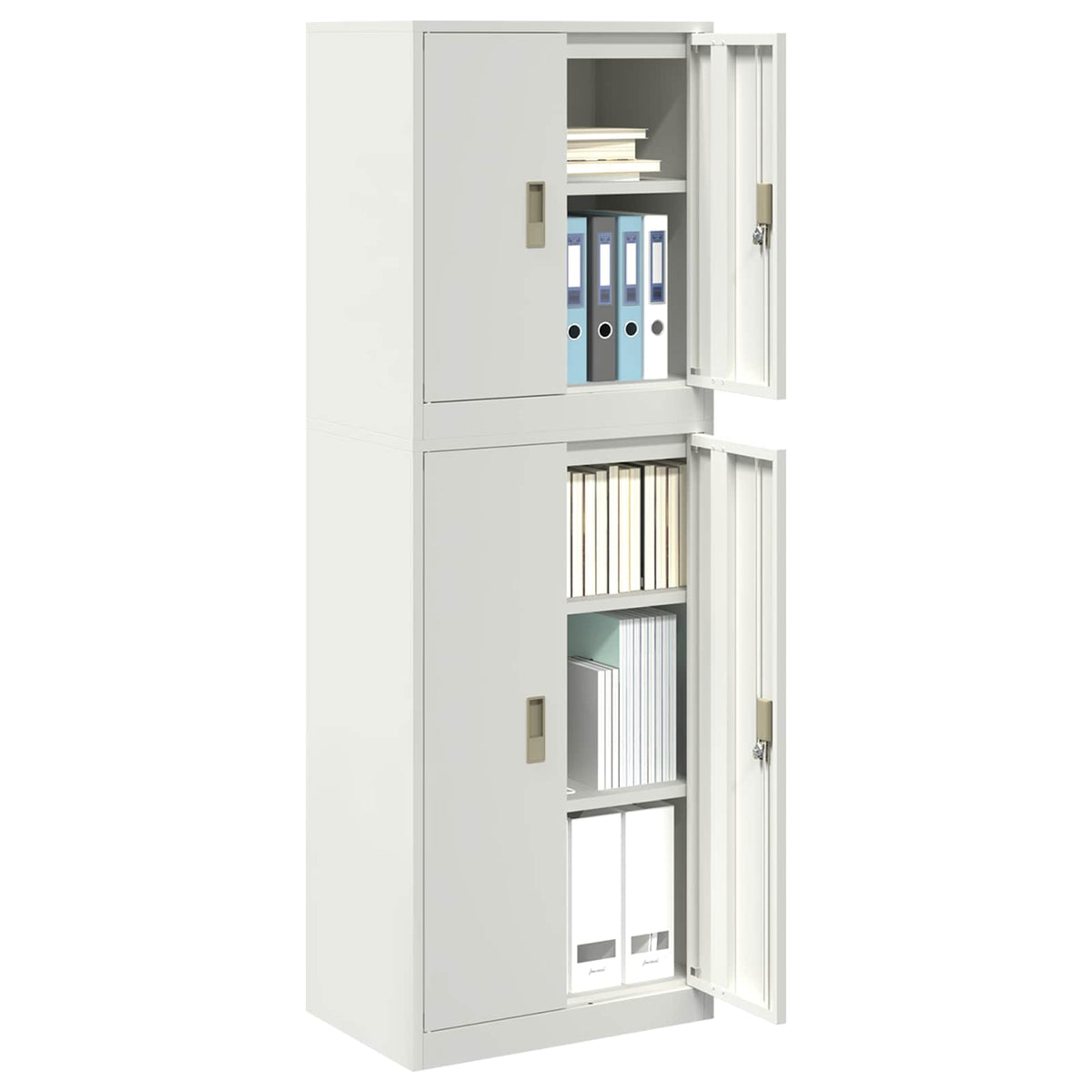 Tárolószekrény 2 db Fehér 60 x 40 x 175 cm Acél Zárolható 3