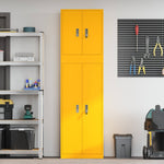 Tárolószekrény 2 db Mustársárga 60 x 40 x 210 cm Acél Zárolható 4