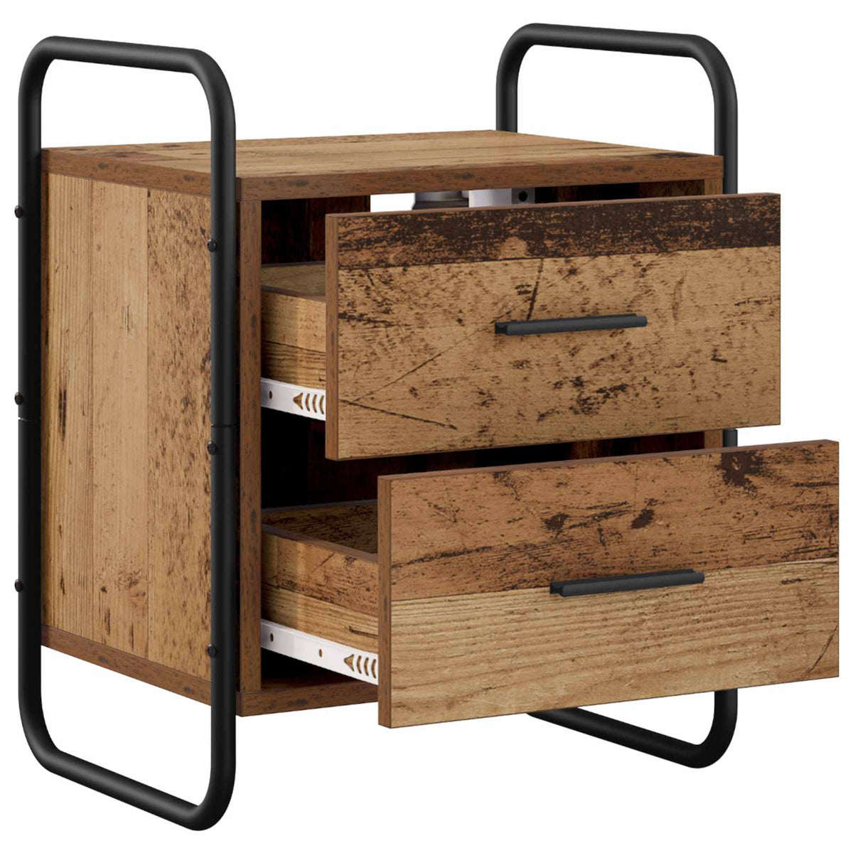 Függő éjjeli szekrény 2 db Antik Fa 40 x 30 x 50 cm Szerelt Fa 4