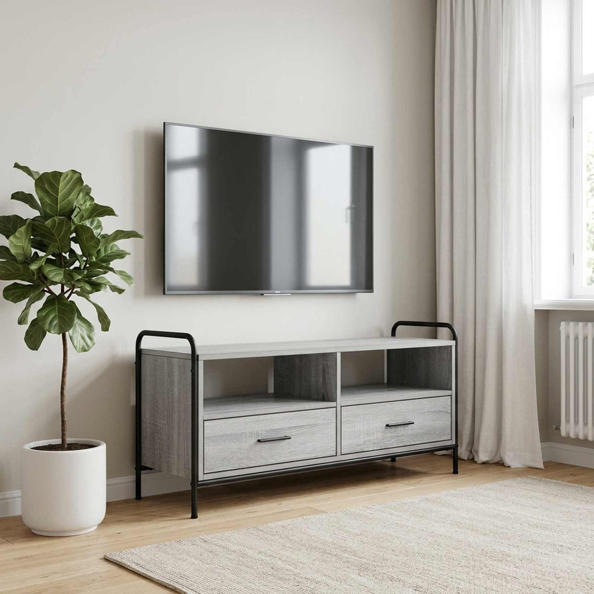 TV szekrény 67,5 x 33 x 50 cm Szürke Sonoma Szerelt Fa