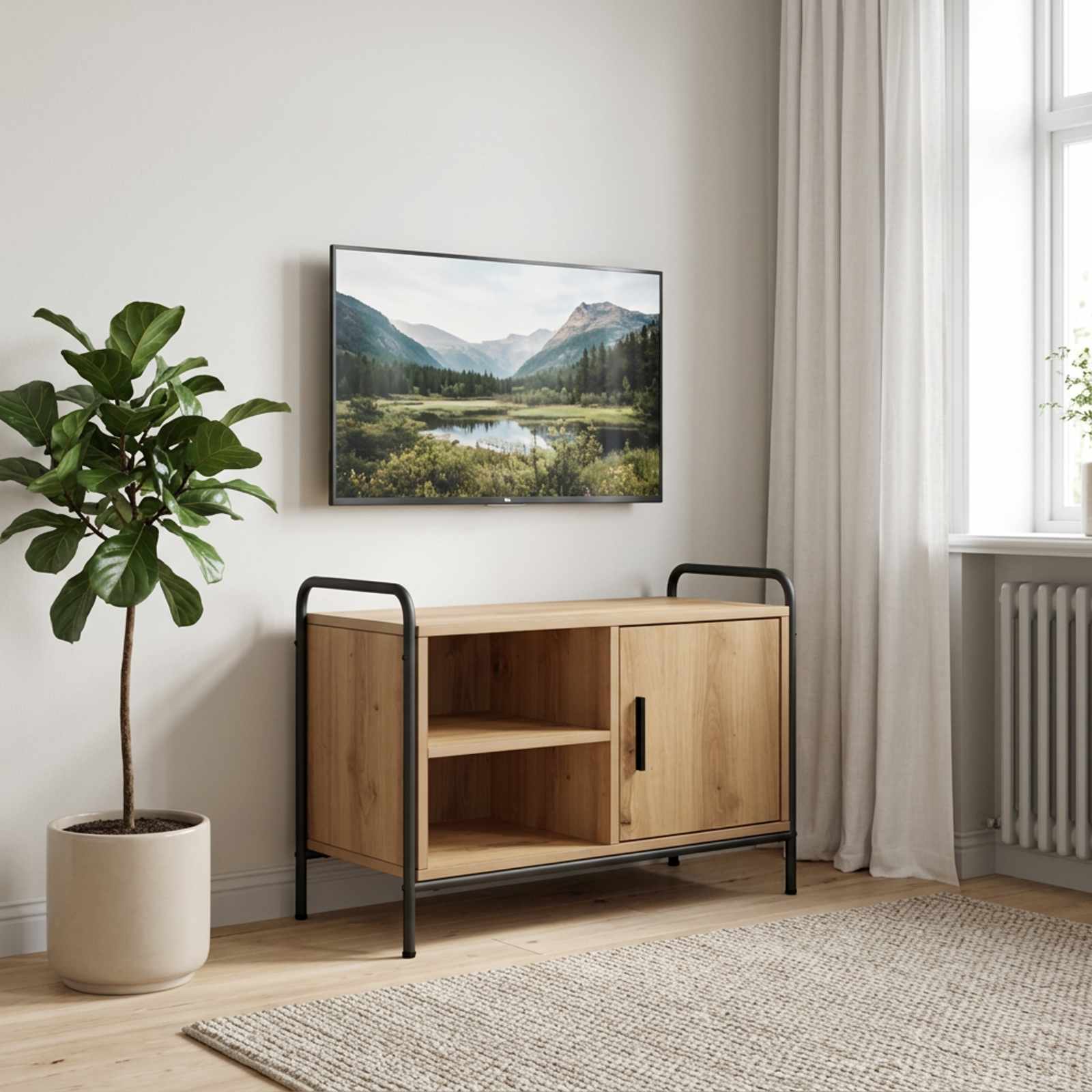 TV szekrény 67,5 x 33 x 50 cm Kézműves Tölgy