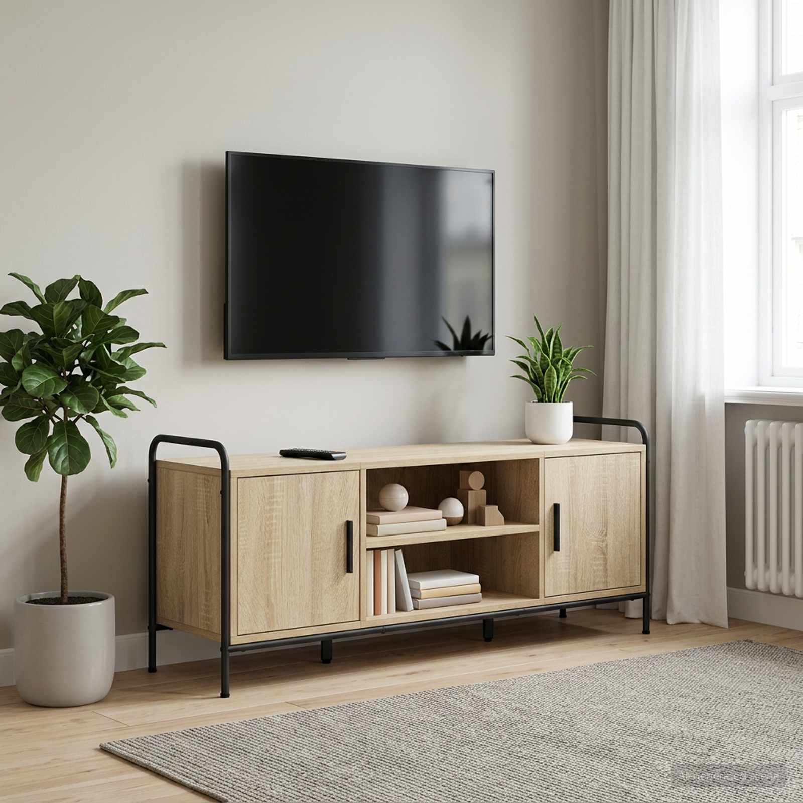 TV szekrény 119 x 33 x 50 cm Sonoma Tölgy