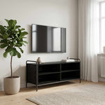 TV szekrény 140 x 39,5 x 50 cm Fekete Tölgy Szerelt Fa
