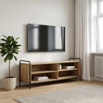 TV szekrény 140 x 39,5 x 50 cm Kézműves Tölgy Szerelt Fa