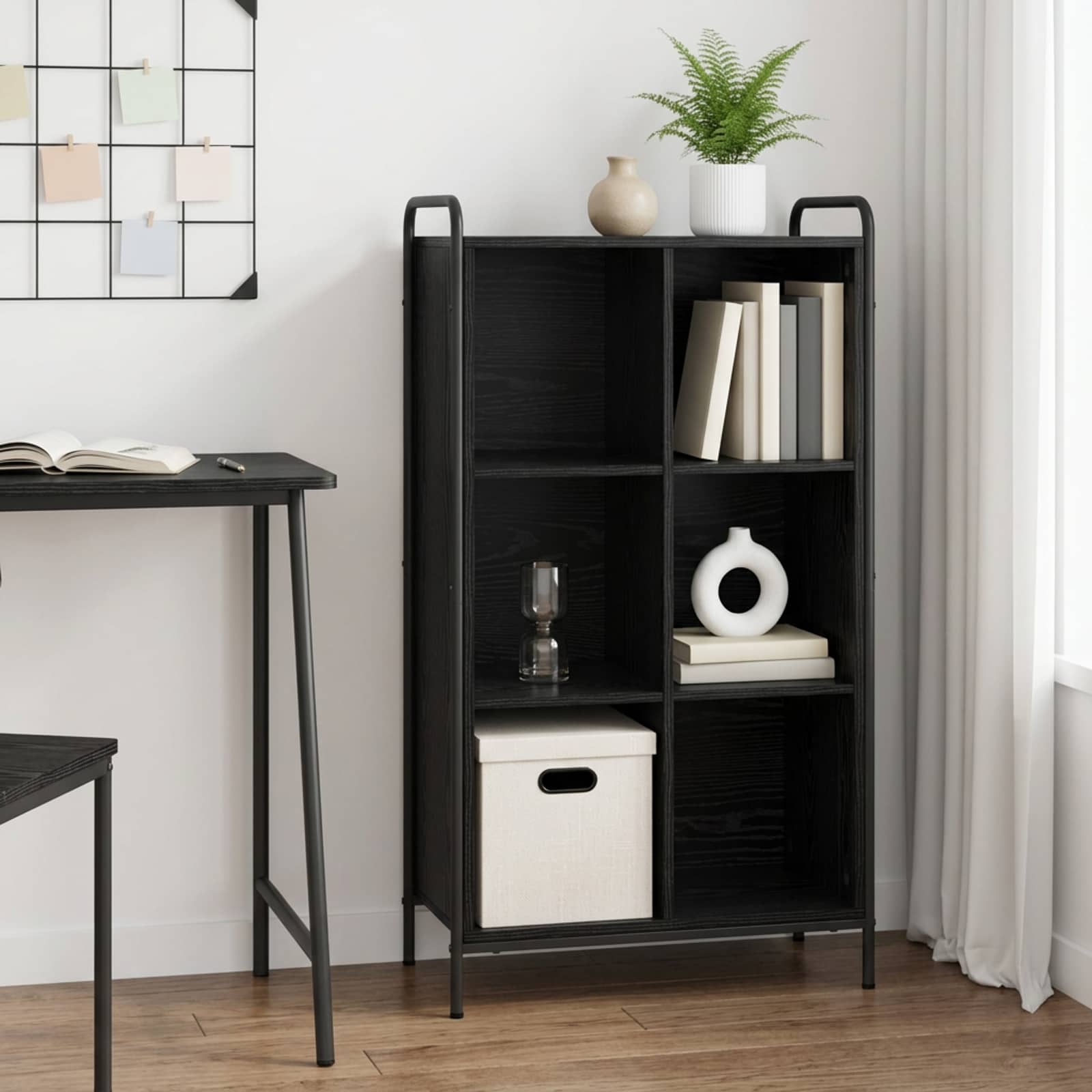 Könyvespolc 57 x 33 x 111 cm Szerelt Fa Fekete Tölgy