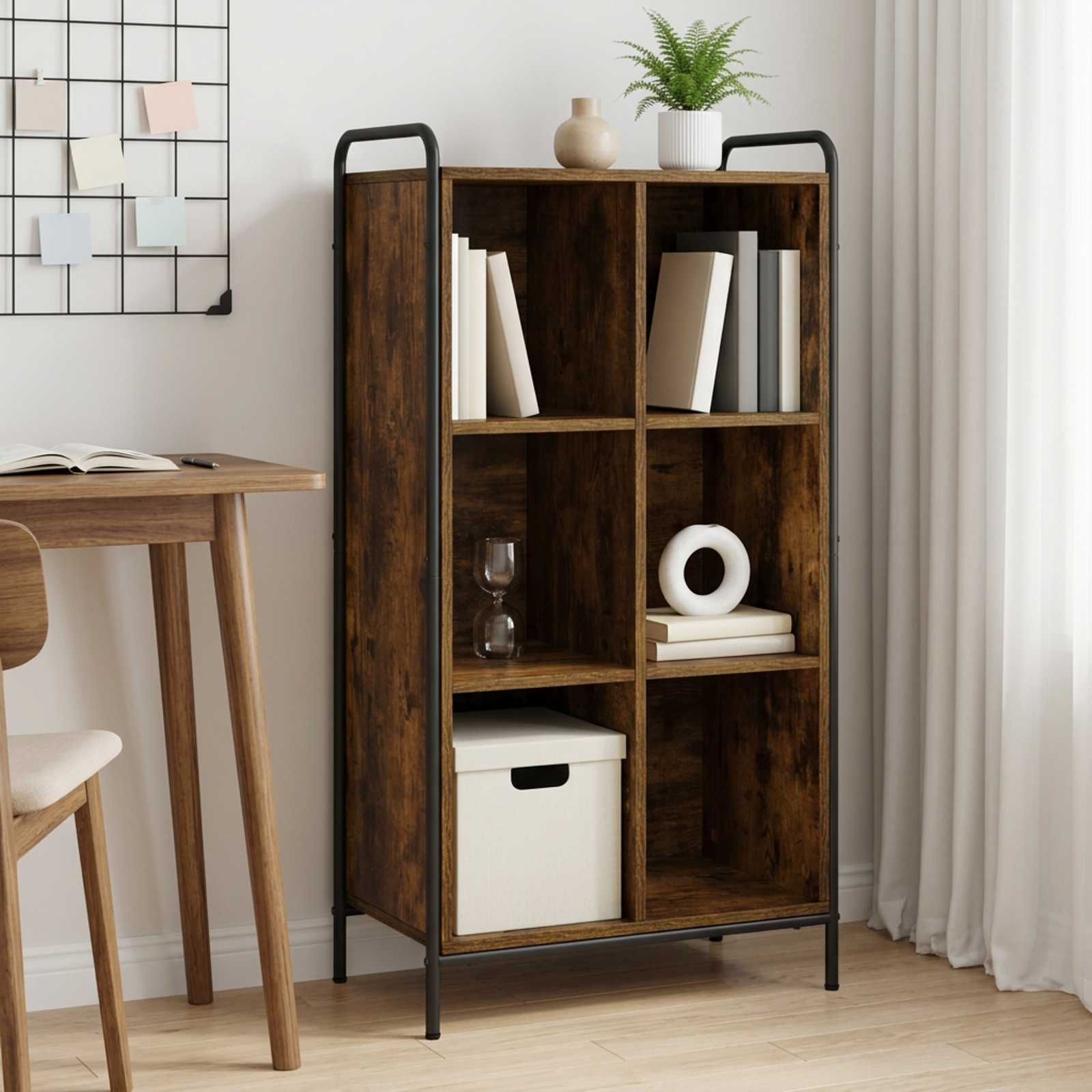 Könyvespolc 57 x 33 x 111 cm Szerelt Fa Füstös Tölgy