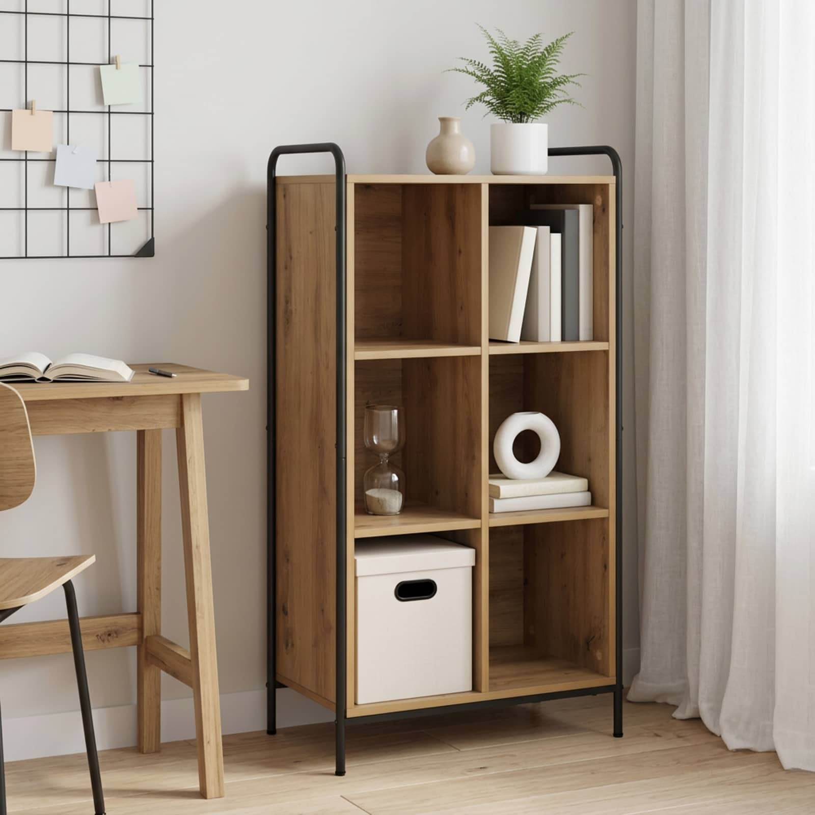 Könyvespolc 57 x 33 x 111 cm Szerelt Fa Kézműves Tölgy