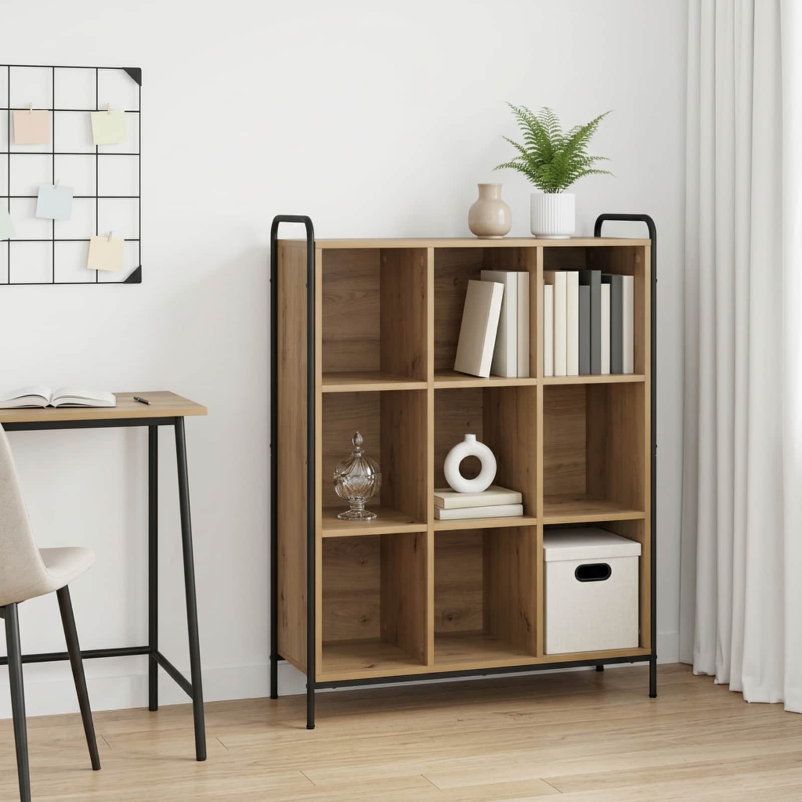 Könyvespolc 57 x 33 x 111 cm Szerelt Fa Kézműves Tölgy