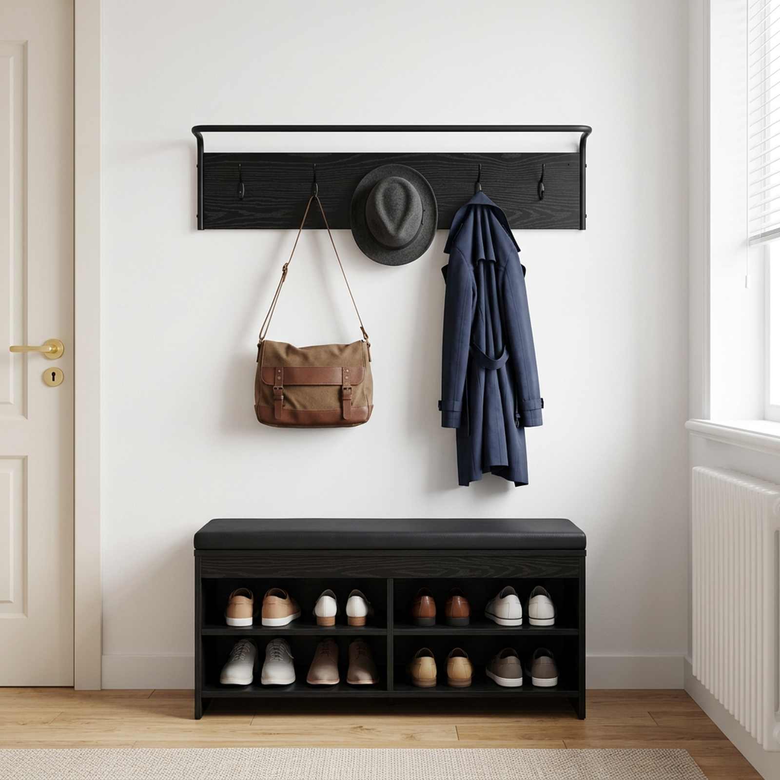 Kabáthorog Fekete Tölgy 100 x 30 x 25 cm Szerelt Fa
