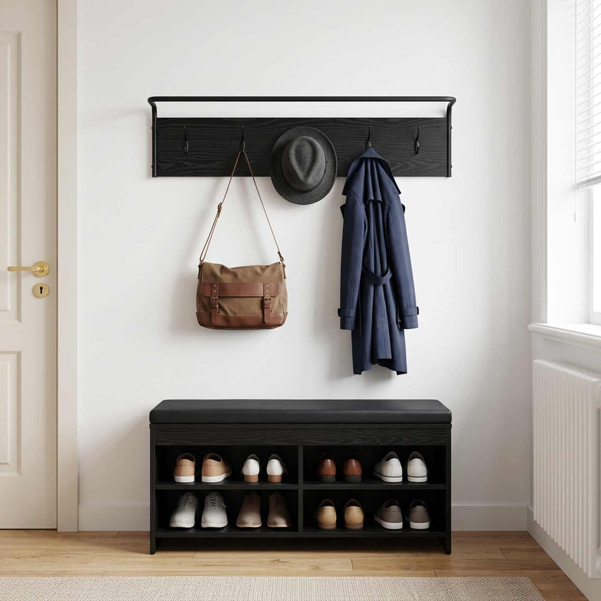 Kabáthorog Fekete Tölgy 100 x 30 x 25 cm Szerelt Fa