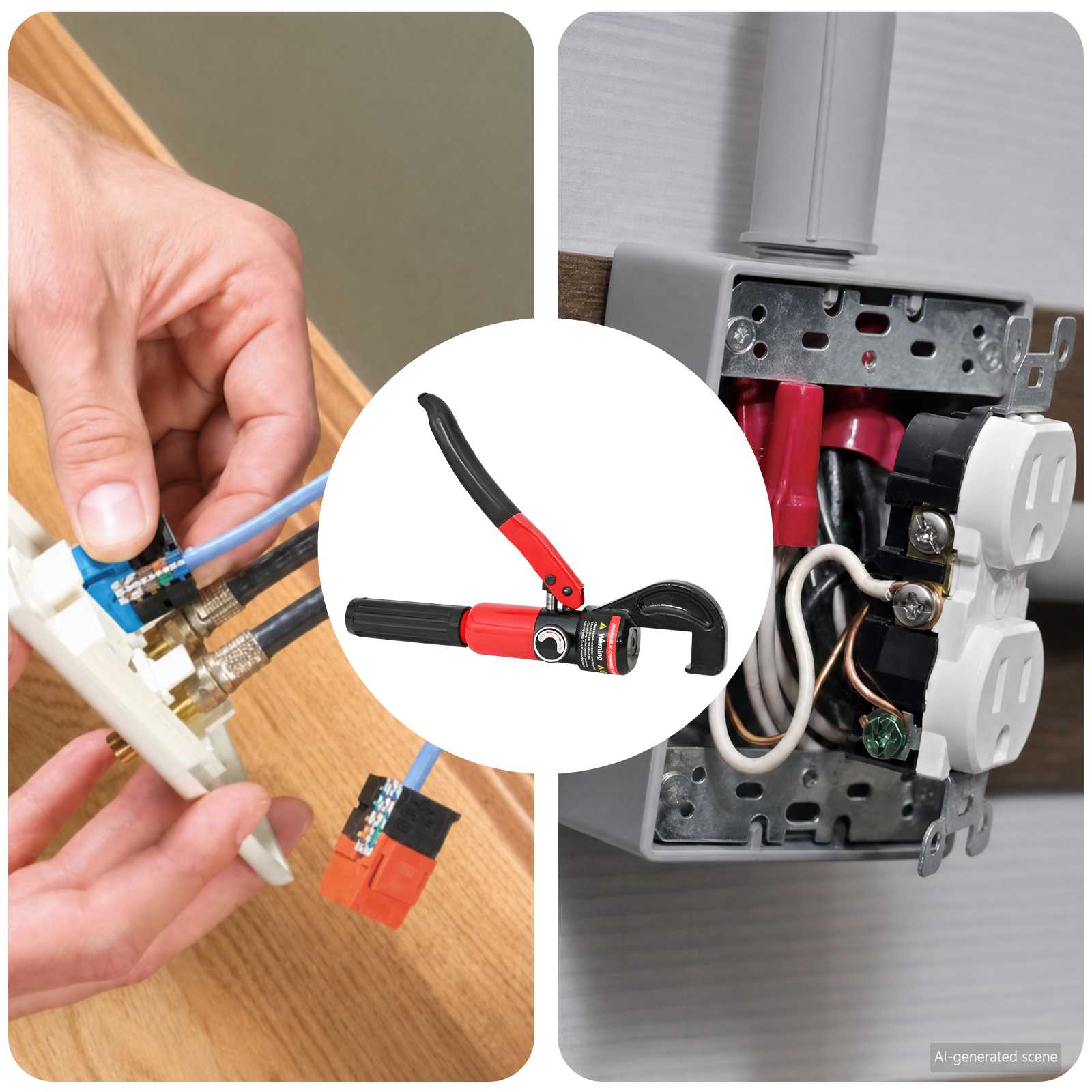Hidraulikus kábelkrimpelő szerszám 50 kN 4-70 mm² Acél