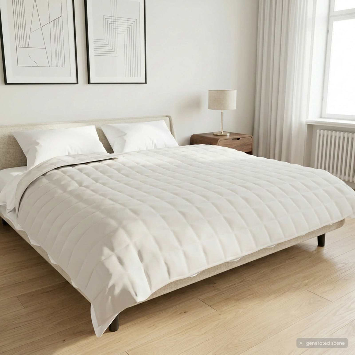 Súlyozott takaró Fehér 220 x 260 cm 15 kg 100% Pamut 205T