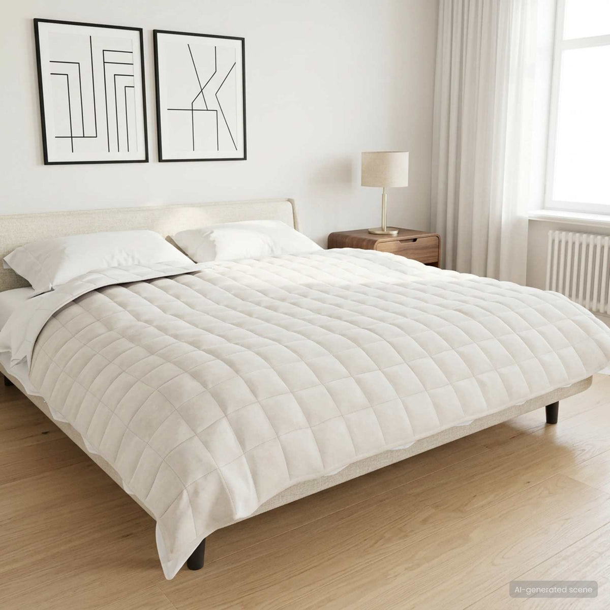 Súlyozott takaró Fehér 220 x 235 cm 15 kg 100% Pamut 205T
