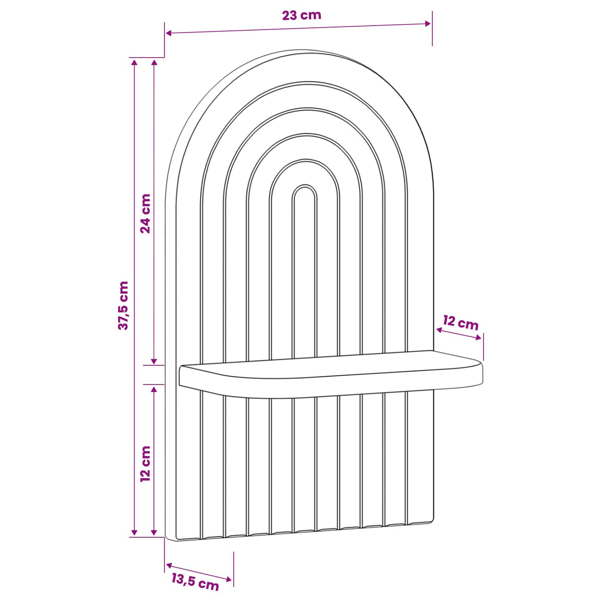 Falpolc 2 db Fekete 23 x 13.5 x 37.5 cm Szerelt Fa 8