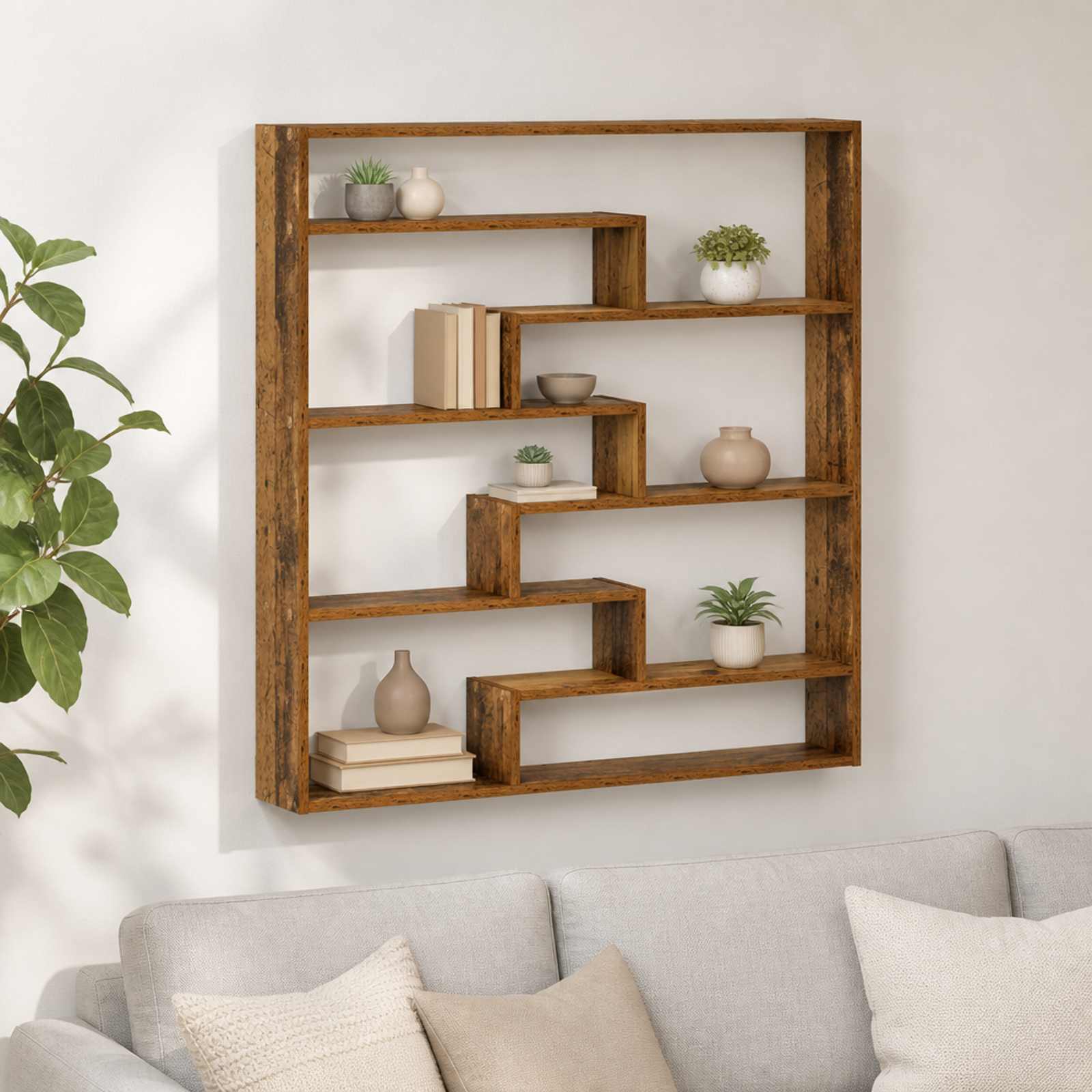 Falpolc Antik Fa 103 x 17 x 102 cm Szerelt Fa