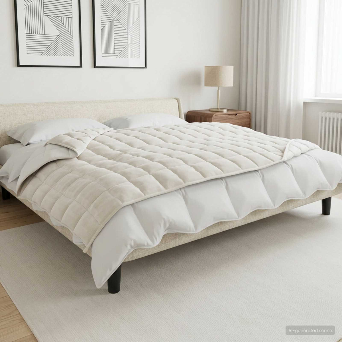 Súlyozott takaró Fehér 137 x 200 cm 10 kg 100% Pamut 205T