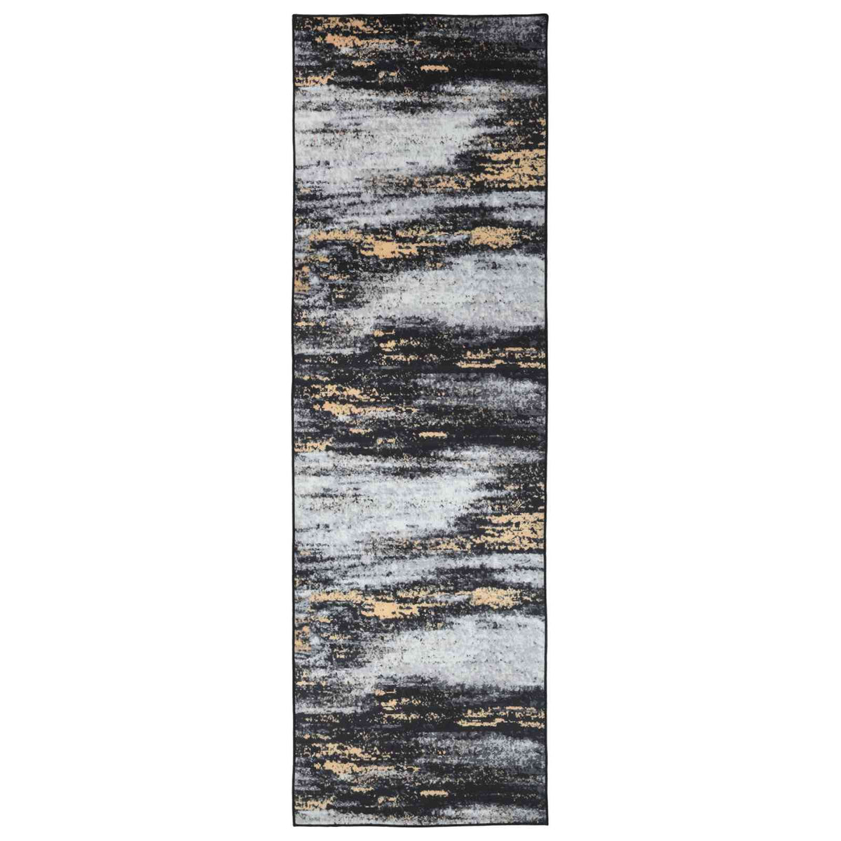 Szőnyeg futó LESAKA Fekete és Arany 50 x 400 cm Gyémánt bársony 2
