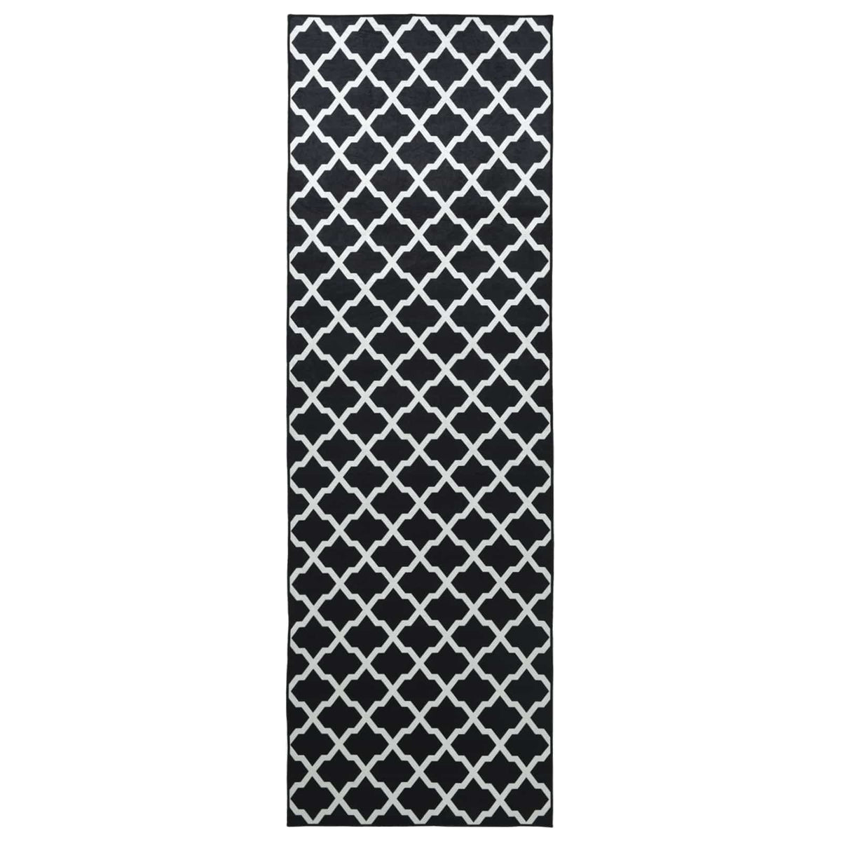 Szőnyeg futó LESAKA Fekete és fehér 80 x 150 cm Gyémánt bársony 2