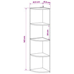 Sarokpolc 4 szintes 41,5 x 41,5 x 143 cm Szerelt Fa 7
