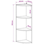 Sarokpolc 3 szintes 41,5 x 41,5 x 107,5 cm Szerelt Fa 7
