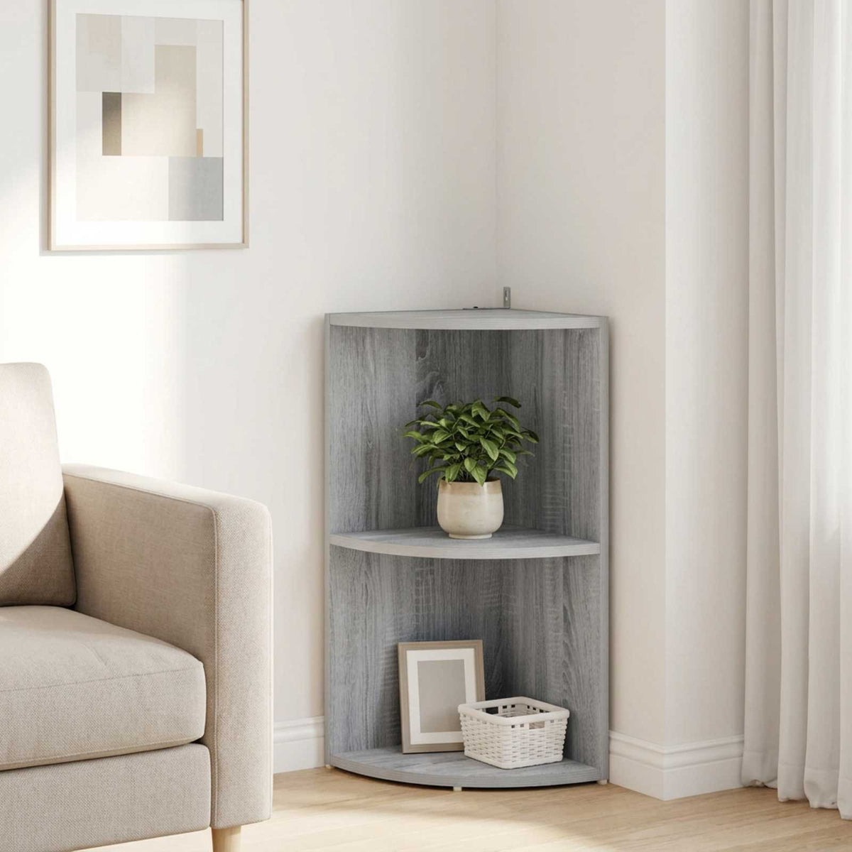 Sarokpolc 2 szintes 41,5 x 41,5 x 72 cm Szerelt Fa