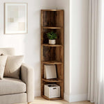Sarokpolc 5 szintes 25 x 31 x 131 cm Szerelt Fa Antik Fa