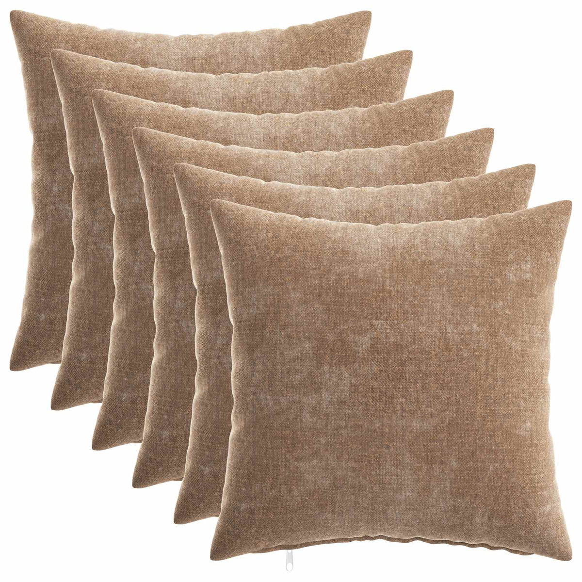 Párna 6 db HEERLEN Barna 30 x 30 cm Chenille Szövet 2