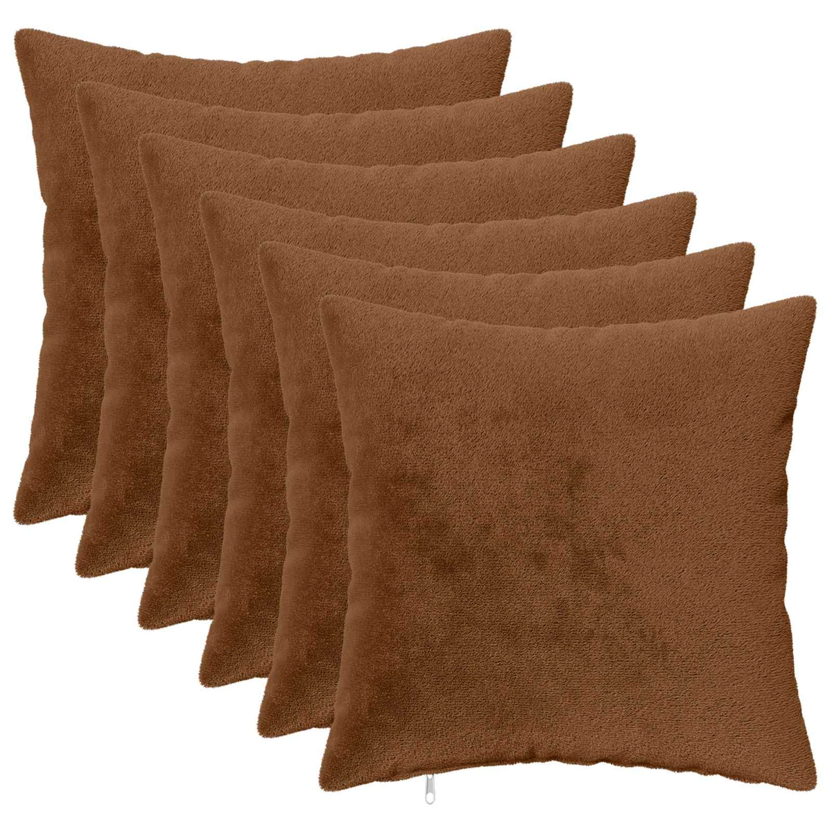 Takaró Párna 6 db HEERLEN Világos Barna 50 x 50 cm Flanell 2