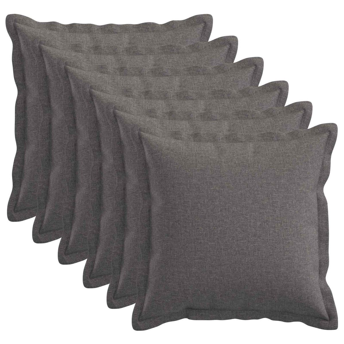 Párna 6 db HOUTEN Világosszürke 35 x 35 cm Műlenszövet 2
