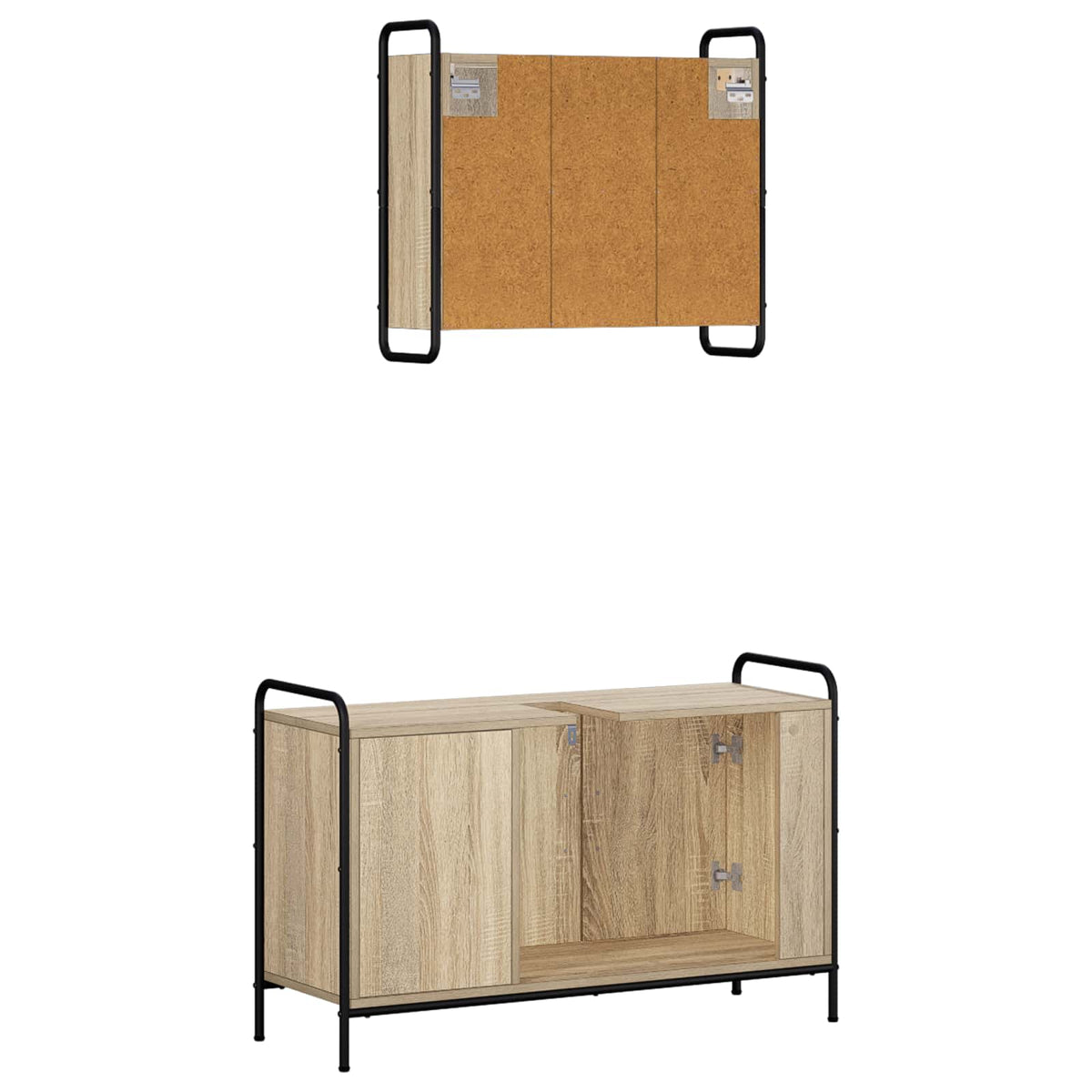 Fürdőszobai Szekrény Szett 2 db Sonoma Tölgy 65,5 x 34 x 61 cm 6