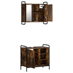 Fürdőszobai Szekrény Szett 2 db Füstös Tölgy 65,5 x 34 x 61 cm 5