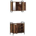 Fürdőszobai Szekrény Szett 2 db Antik Fa 65,5 x 34 x 61 cm 5