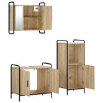 Fürdőszobai Szekrény Szett 3 db Sonoma Tölgy 40 x 36 x 99,5 cm 6