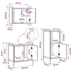 Fürdőszobai Szekrény Szett 3 db Sonoma Tölgy 40 x 36 x 99,5 cm 14