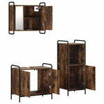 Fürdőszobai Szekrény Szett 3 db Füstös Tölgy 40 x 36 x 99,5 cm 6
