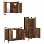 Fürdőszobai Szekrény Szett 3 db Antik Fa 40 x 36 x 99,5 cm 6