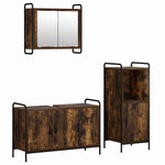 Fürdőszobai Szekrény Szett 3 db Füstös Tölgy 40 x 36 x 99,5 cm 2