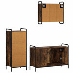 Fürdőszobai Szekrény Szett 3 db Füstös Tölgy 40 x 36 x 99,5 cm 7