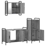 Fürdőszobai Szekrény Szett 3 db Szürke Sonoma 40 x 36 x 99,5 cm 6