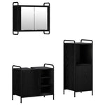 Fürdőszobai Szekrény Szett 3 db Fekete Tölgy 40 x 36 x 99,5 cm 2