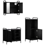 Fürdőszobai Szekrény Szett 3 db Fekete Tölgy 40 x 36 x 99,5 cm 6
