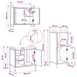 Fürdőszobai Szekrény Szett 3 db Fekete Tölgy 40 x 36 x 99,5 cm 15