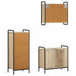 Fürdőszobai Szekrény Szett 3 db Sonoma Tölgy 40 x 36 x 99,5 cm 7