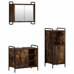 Fürdőszobai Szekrény Szett 3 db Füstös Tölgy 40 x 36 x 99,5 cm 2